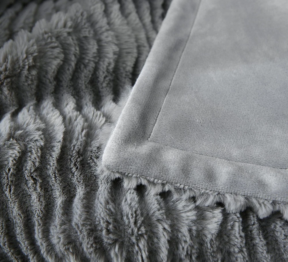 HOMETRENDS Sheared Faux Fur Polyester Throw, 100% polyester