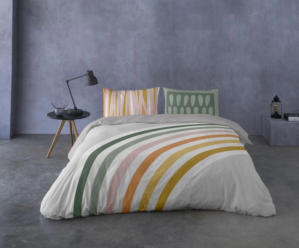 Gouchee Home Rainbow Geometric Print Cotton Duvet Cover Set