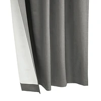 Baker 100% Blackout Back Tab Curtain Panel 52" x 84" in Silver