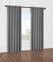 Baker 100% Blackout Back Tab Curtain Panel 52" x 84" in Silver