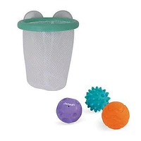 Janod - Tacti'Basket - Bath toys - Sensory Balls - Early-Development - For Boys and Girls - From 12 Months + - Multilingual - J04708.