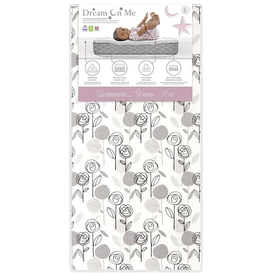 Matelas pour lit de bébé et tout-petit Dream On Me Endless Roses