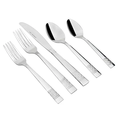 Mainstays Pierremont 20-Piece Stainless Steel Flatware Set, Silver, Service for 4, MS Pierremont 20 Pc Flatware