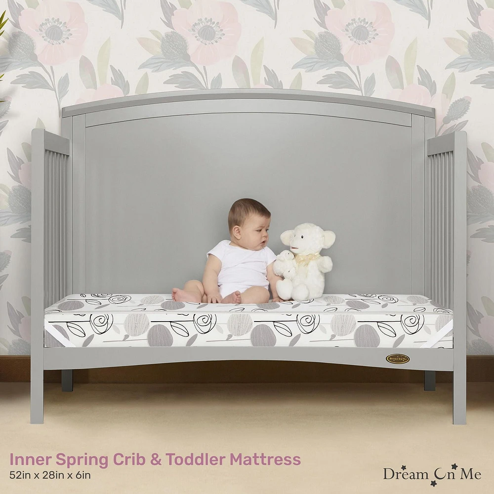 Dream On Me Endless Roses Crib and Toddler Mattress