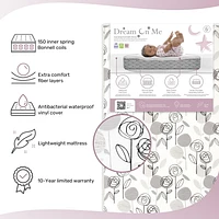Dream On Me Endless Roses Crib and Toddler Mattress