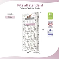 Dream On Me Endless Roses Crib and Toddler Mattress