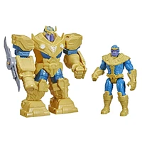 Hasbro Marvel Avengers Mech Strike 9-inch Action Figure Toy Infinity Mech Suit Thanos And Blade Weapon Accessory, For Kids Ages 4 And Up