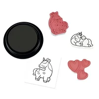 Janod Stampinoos Set of 15 Unicorns Stamps with Pink Ink Pad - Ages 3+