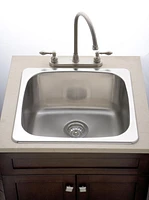 American Imaginations 20-in. W CSA Approved Chrome Laundry Sink With 1 Bowl And 18 Gauge AI-27592