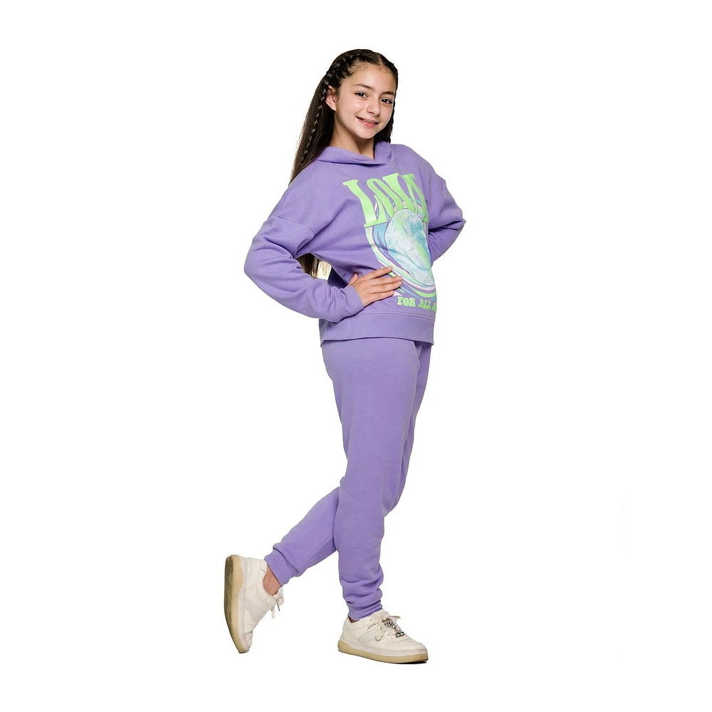 Justice Girls Smiley Swirl Long Sleeve Hoodie