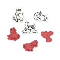 Janod Stampinoos Set of 15 Unicorns Stamps with Pink Ink Pad - Ages 3+