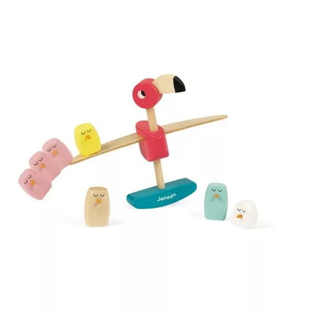 Janod Zigolos Wooden Balancing Game - Flamingo – Ages 3+