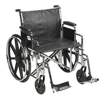 Drive Medical Black Sentra EC Heavy Duty Wheelchair, Detachable Desk Arms, Swing away Footrests, 22" Seat