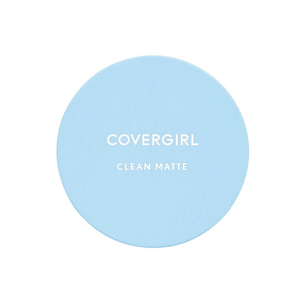 COVERGIRL Poudre pressée Clean Matte, fini mat et lisse, léger, peau sans brillance, formule sans huile, 100% Sans Cruauté Poudre Pressée pure et saine