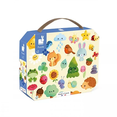 Janod • Puzzle Nature en Image • 20 Pièces • Puzzle en Carton de 40 x 50 cm • Jouet Éducatif Cadeau pour Enfants Garçons et Filles de 2 à 5 Ans • J02536
