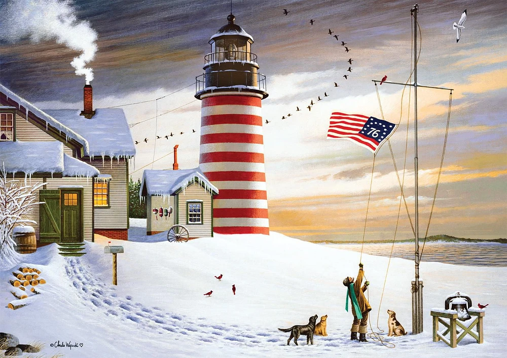 Buffalo Games - Charles Wysocki - West Quoddy Headlight - 300 Piece Jigsaw Puzzle