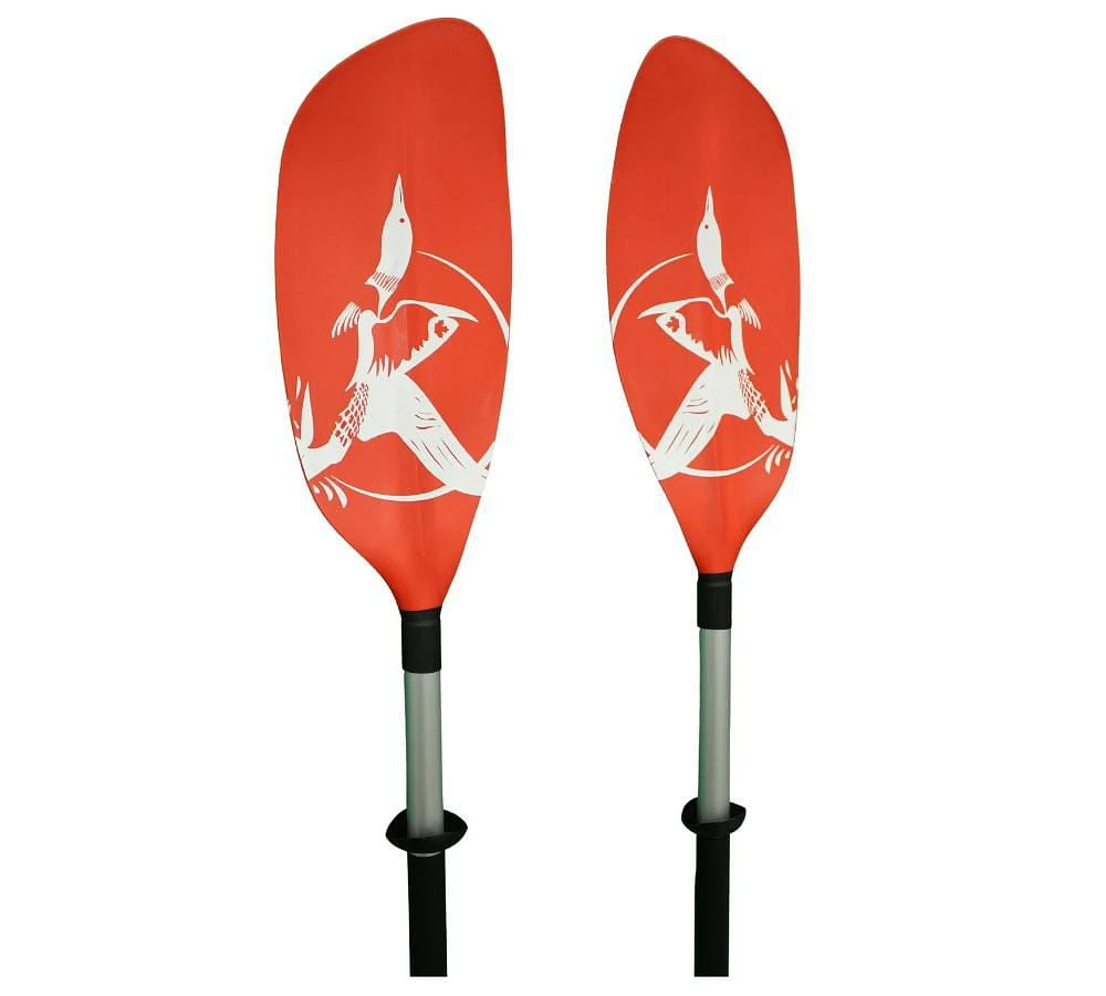 Blue Dog Marine 230 CM 'Loon' Kayak Paddle, Lightweight Aluminum Boating Oar for Inflatable Kayaks with Foam Grips - Red