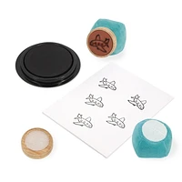 Janod - Vehicles Fabric Stamps for Kids x6 - Arts and Crafts for Children 18 Months and Up - J07715