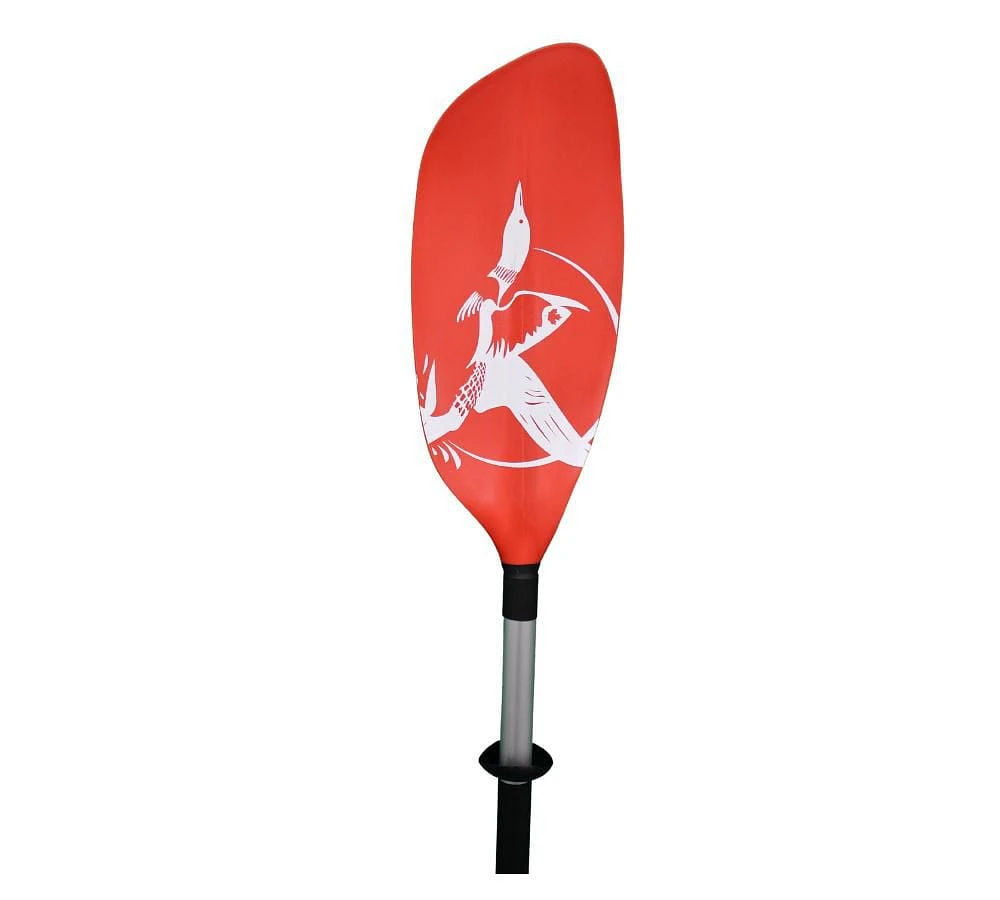 Blue Dog Marine 230 CM 'Loon' Kayak Paddle, Lightweight Aluminum Boating Oar for Inflatable Kayaks with Foam Grips - Red