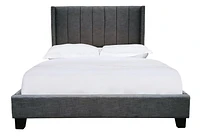 Topline Home Furnishings Upholstered Platform Bed in Dark Grey