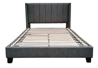 Topline Home Furnishings Upholstered Platform Bed in Dark Grey