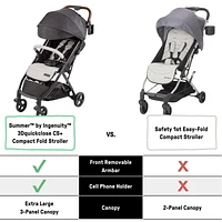 Summer By Ingenuity 3Dquickclose CS+ Compact Fold Stroller, 6 - 24 months; 0 - 50 lbs