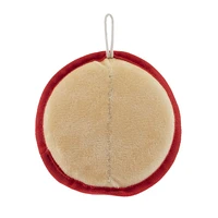 Only The Best For My Dog ®​ 5.5-inch Flat Plush Disc Squeaky Foodie Dog Toy, Waffle