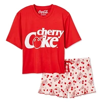 Pyjama 2 pièces Cherry Coke Coca-Cola pour femmes Tailles TP–TG