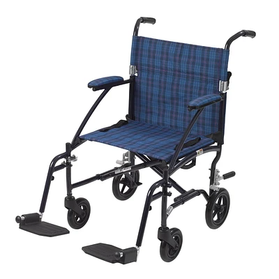 Fauteuil de transport très léger en aluminium noir Fly Lite de Drive Medical