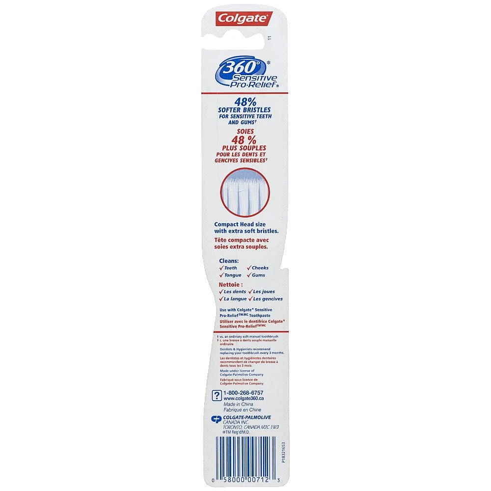 Colgate 360 Sensitive Pro Relief Toothbrush, Ultra Soft, 1 Toothbrush