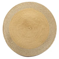 Vinyl Round Placemat With Border (Gold)(Set Of 12)