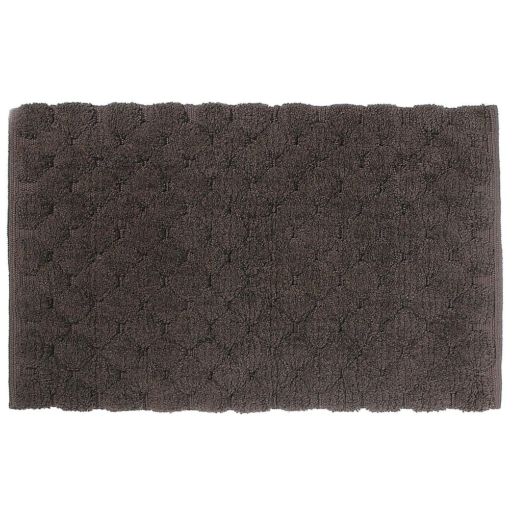 HANDWOVEN POMPOM BATH MAT (CHOCOLATE) (20 x 32)