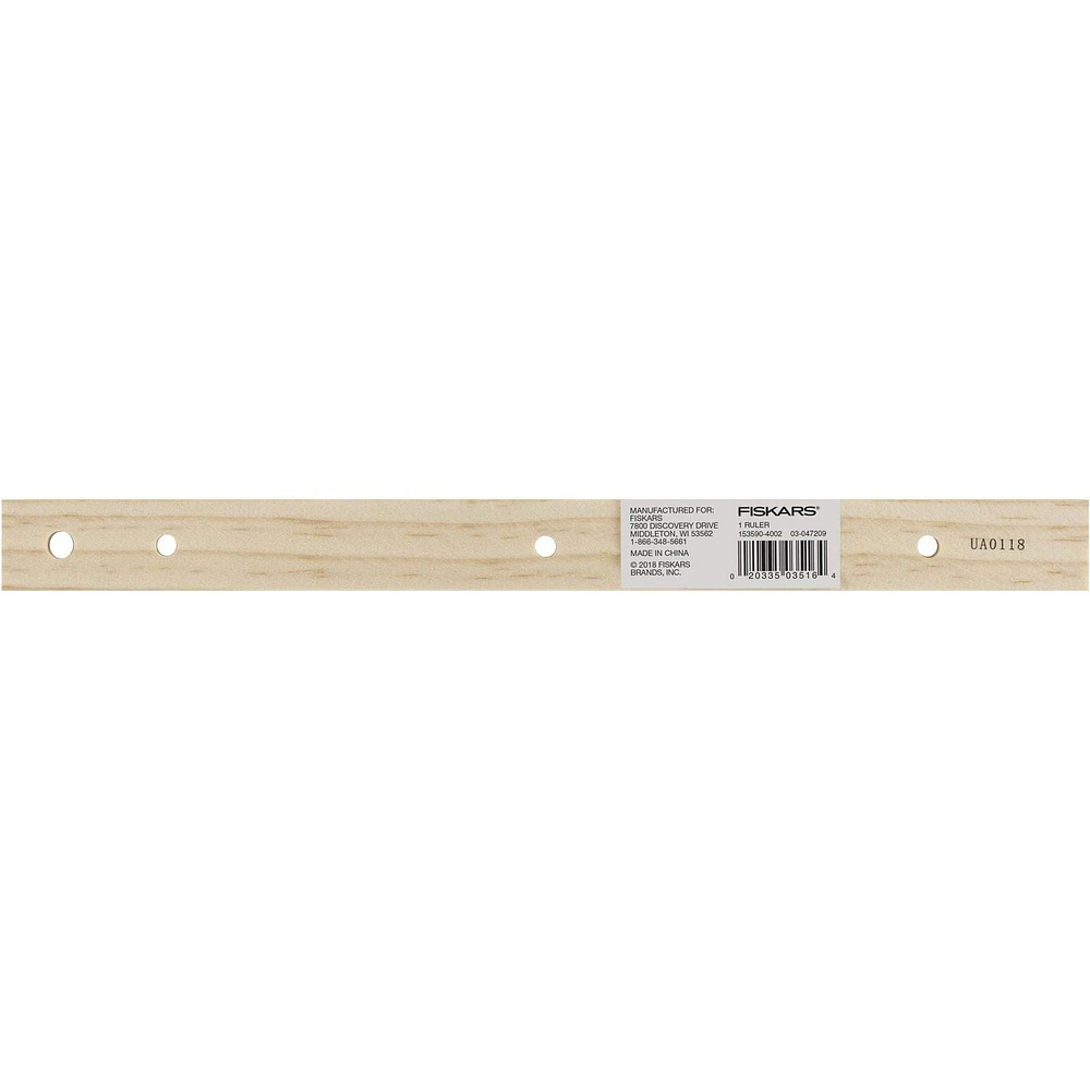 Fiskars® Wood Ruler 12in, Ideal for kids of all ages