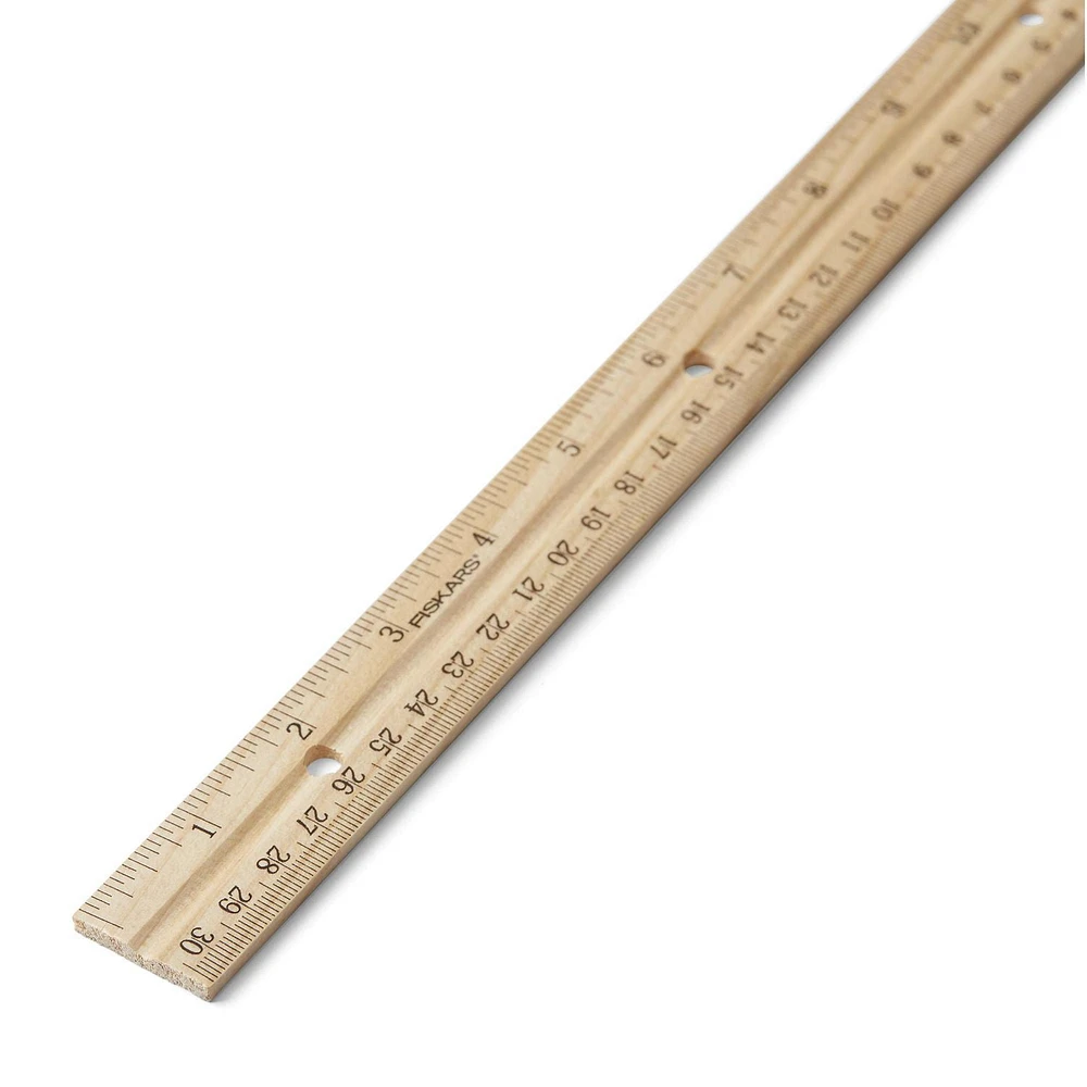 Fiskars® Wood Ruler 12in, Ideal for kids of all ages