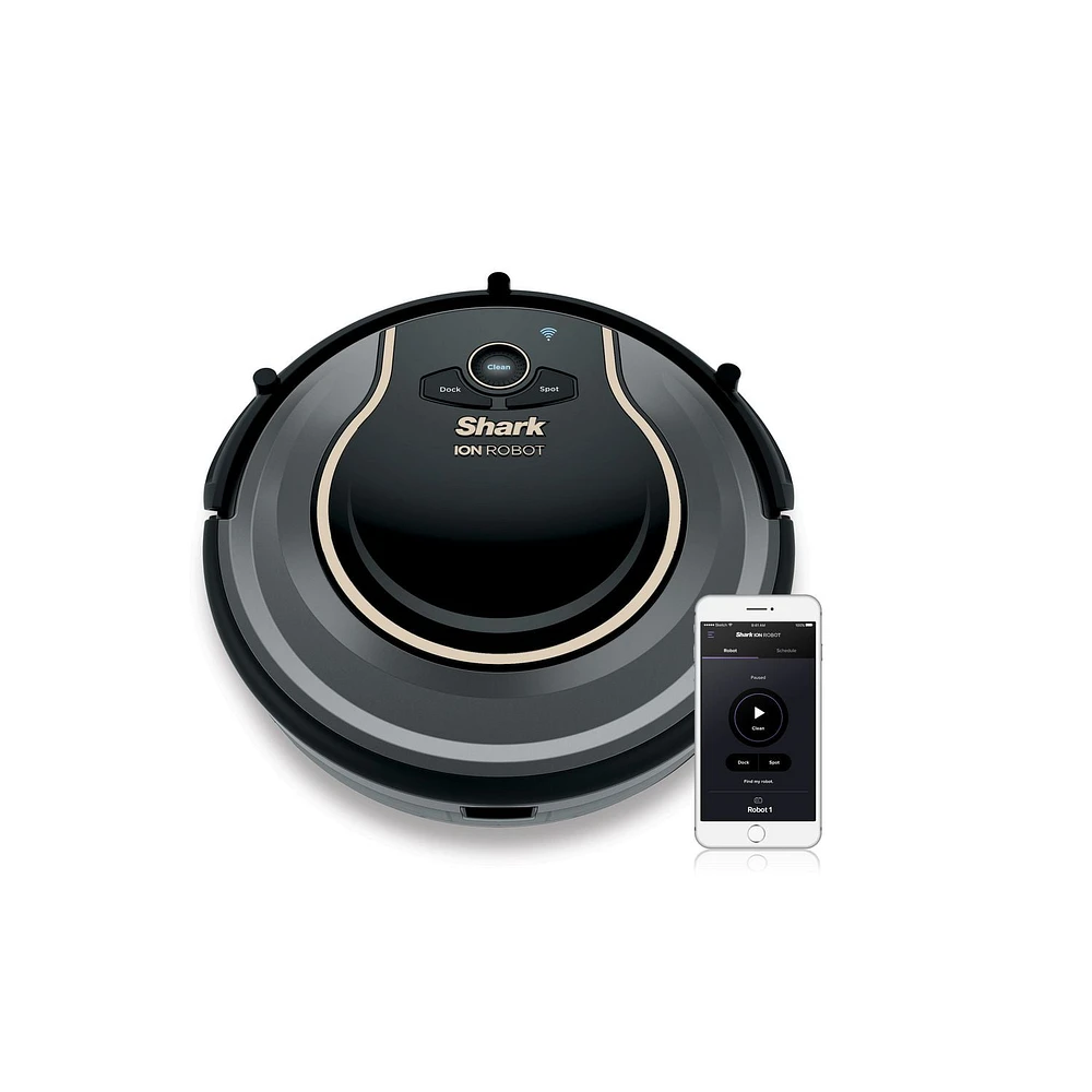 Shark RV750CA, ION Robot Vacuum with Wi-Fi Connectivity and Voice Control, Black, 35W