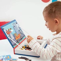 Janod - Magnéti'Book Pompiers - Jeux Magnétiques Éducatifs - Jouet pour Enfants Tout-Petits - Jeu d'Imagination et de Créativité - Jouet pour le Développement des Compétences Motrices Fines - De 3 à 8 ans