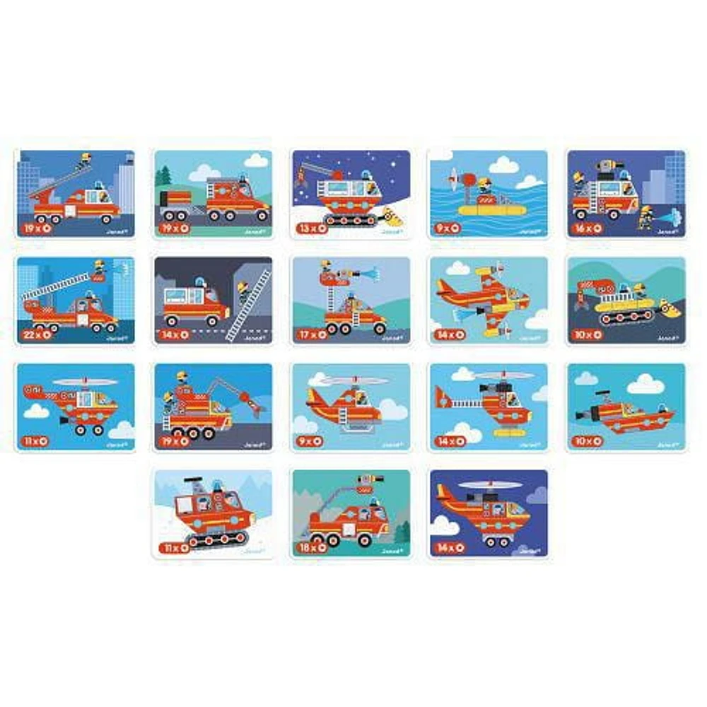 Janod - Magnéti'Book Pompiers - Jeux Magnétiques Éducatifs - Jouet pour Enfants Tout-Petits - Jeu d'Imagination et de Créativité - Jouet pour le Développement des Compétences Motrices Fines - De 3 à 8 ans
