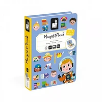 Janod - Magnéti'Book Jobs – Magnetic Educational Game 48 Magnets + 16 Model Cards – FSC Cardboard Children's Toy – from 3 Years