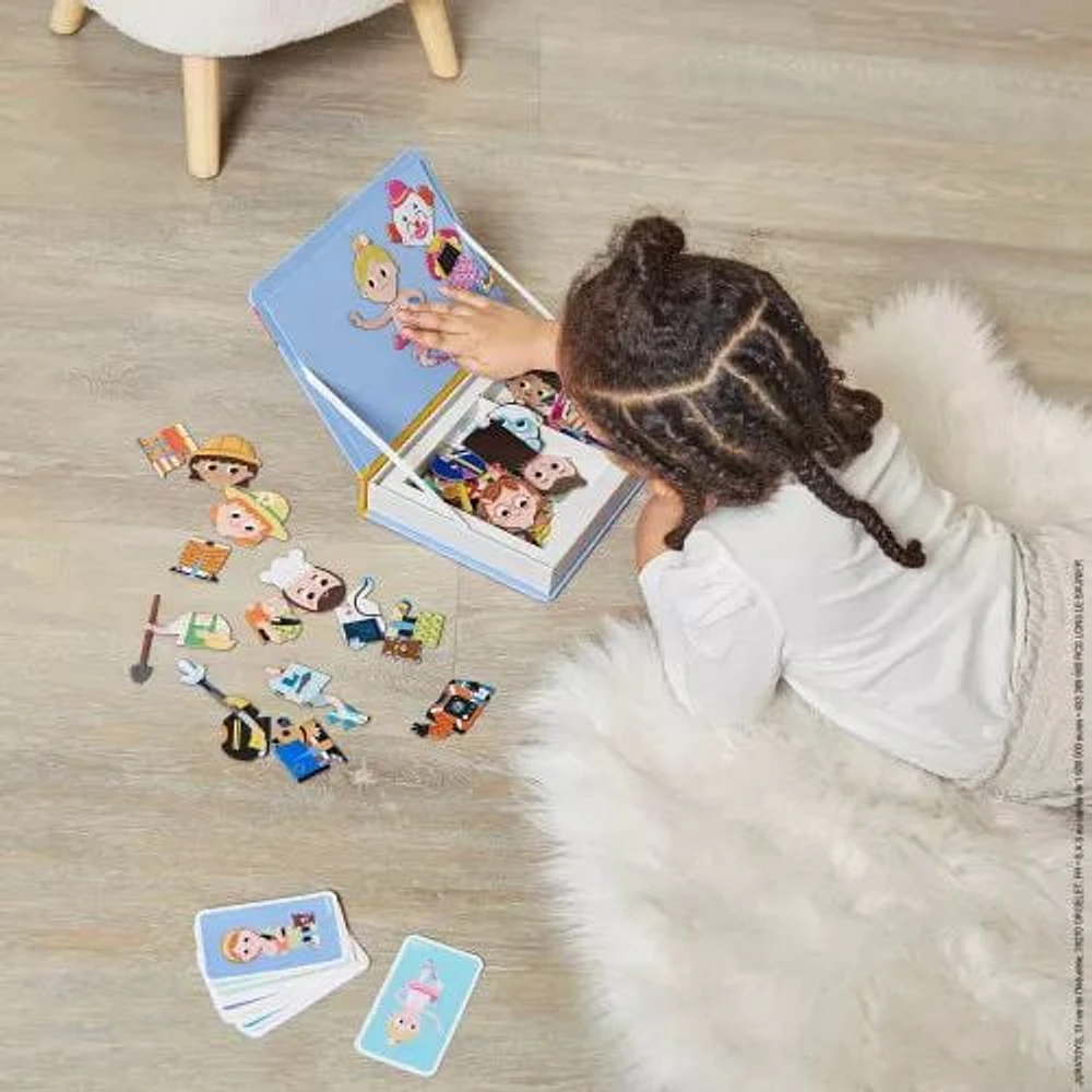 Janod - Magnéti'Book Jobs – Magnetic Educational Game 48 Magnets + 16 Model Cards – FSC Cardboard Children's Toy – from 3 Years