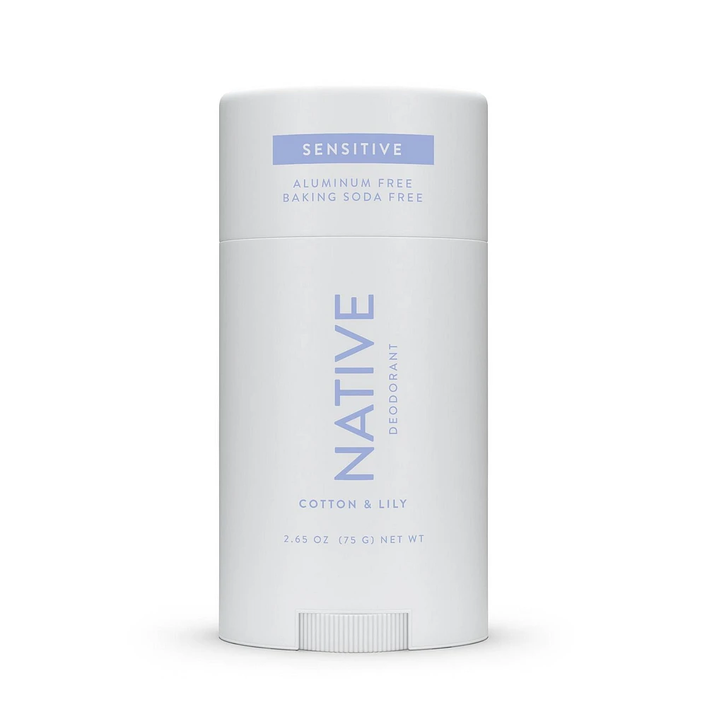 Native Sensitive Deodorant, Cotton & Lily, Aluminum Free, 75g