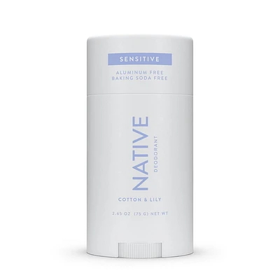 Native Sensitive Deodorant, Cotton & Lily, Aluminum Free, 75g