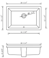 American Imaginations -in. W -in. D CUPC Certified Rectangle Bathroom Undermount Sink In White Color AI