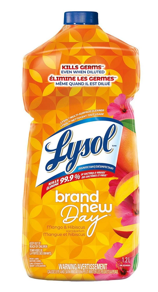 LYSOL® MULTI SURFACE CLEANER POURABLE - Brand New Day Mango Hibiscus 1.2L, Lysol All-Purpose Cleaner Pourable