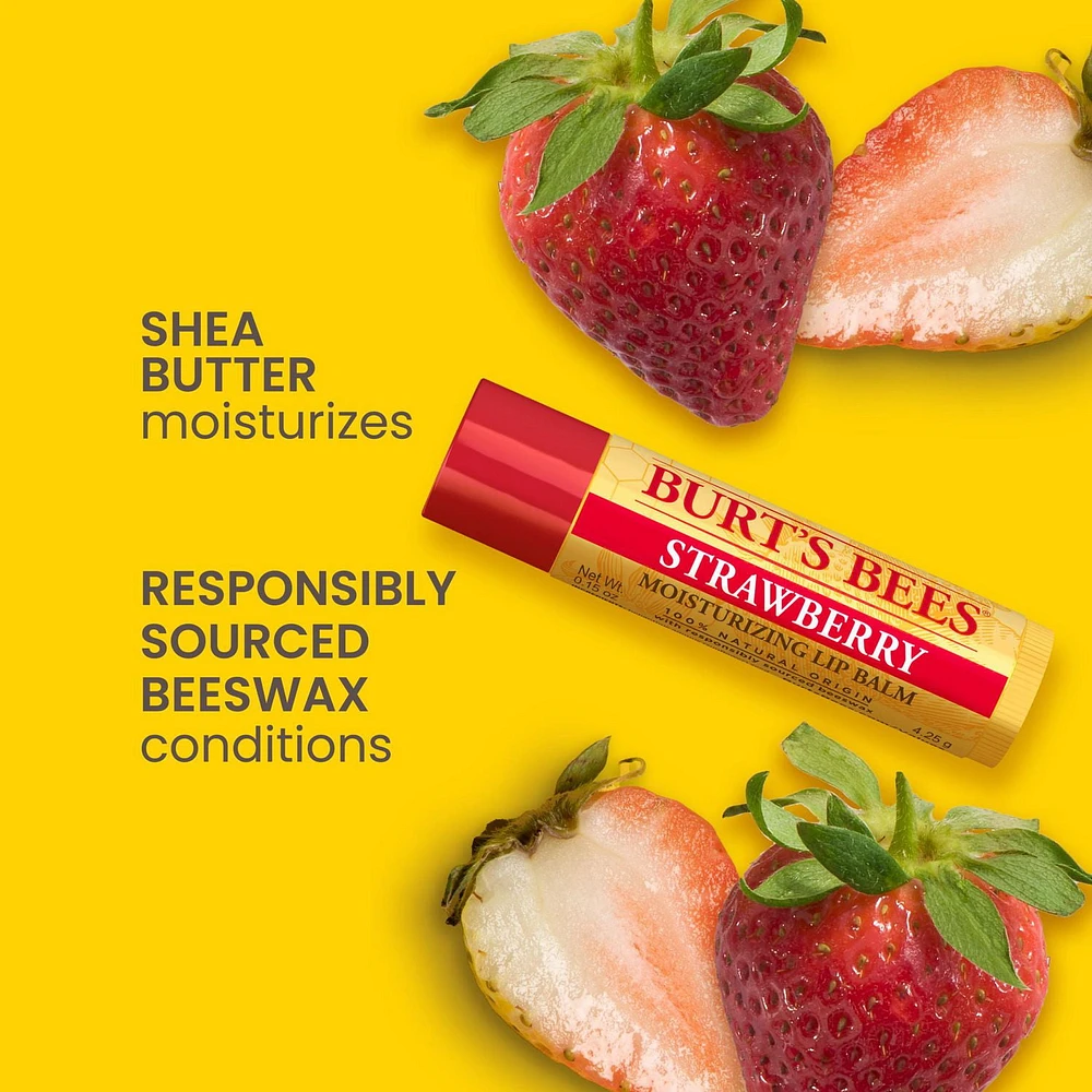 Burt's Bees 100% Natural Origin Moisturizing Lip Balm, Superfruit Mix 3pk, Burt's Bees Lip Balm, Super Fruit 3 Pack, helps lips feel their best with the natural powers of beeswax and fruit extracts.