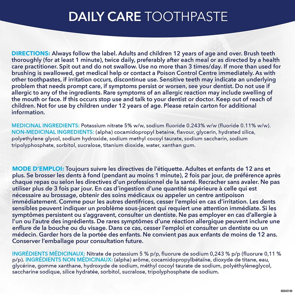 Sensodyne Whitening & Tartar Sensitivity Toothpaste, 100 mL Mint