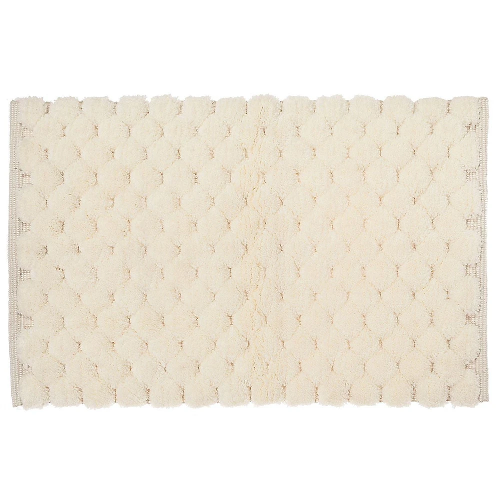 HANDWOVEN POMPOM BATH MAT (NATURAL) (20 x 32)