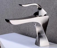 DROP Bath and Kitchen DR091004 Bathroom Sink Faucet with Square shape in Chrome color from Twist series