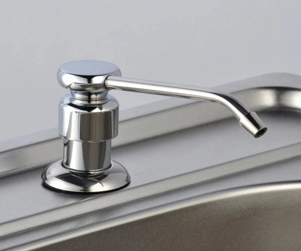 DROP Bath and Kitchen 250ml Deck Mount Soap Dispenser in Chrome - DR091042