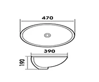 DROP Bath and Kitchen DR091056 Undermount Bathroom Sink