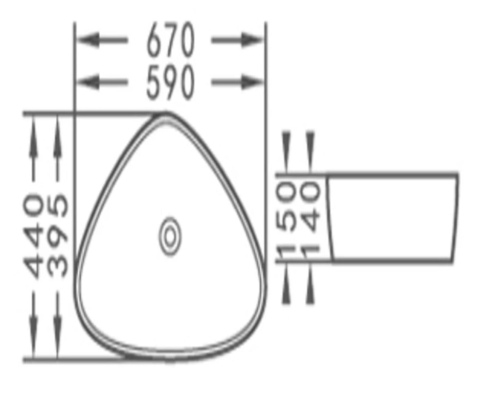 DROP Bath and Kitchen DR091080 Bathroom Vessel Sink